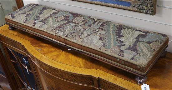 A mid 17th century English needlework panel, W.4ft 1in. D.1ft